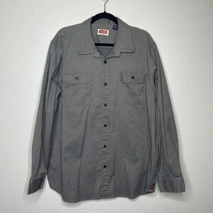 Wrangler Authentics Men's Long Sleeve Classic Woven Shirt Size XL X-LARGE GRAY